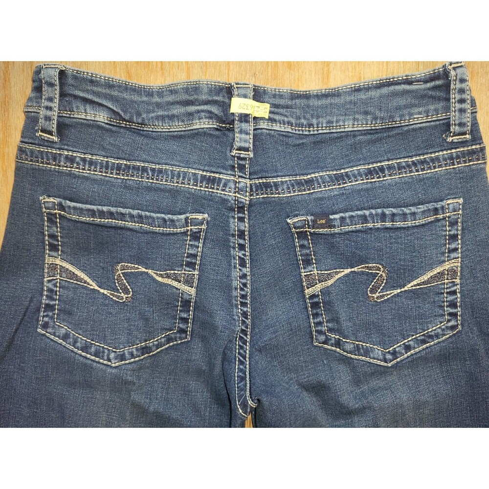 Lee Relaxed Straight Leg Jeans Blue Denim Size 8 Short Mid Rise Stretch Casual - Picture 6 of 6